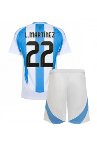 Argentina Lautaro Martinez #22 Babyklær Hjemme Fotballdrakt til barn Copa America 2024 Korte ermer (+ Korte bukser)